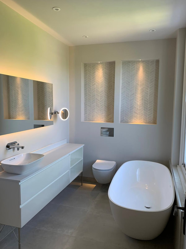 Bathroom with freestanding bath
