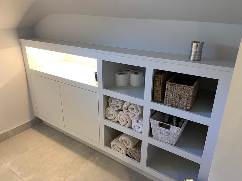 Fitted storage in a loft space