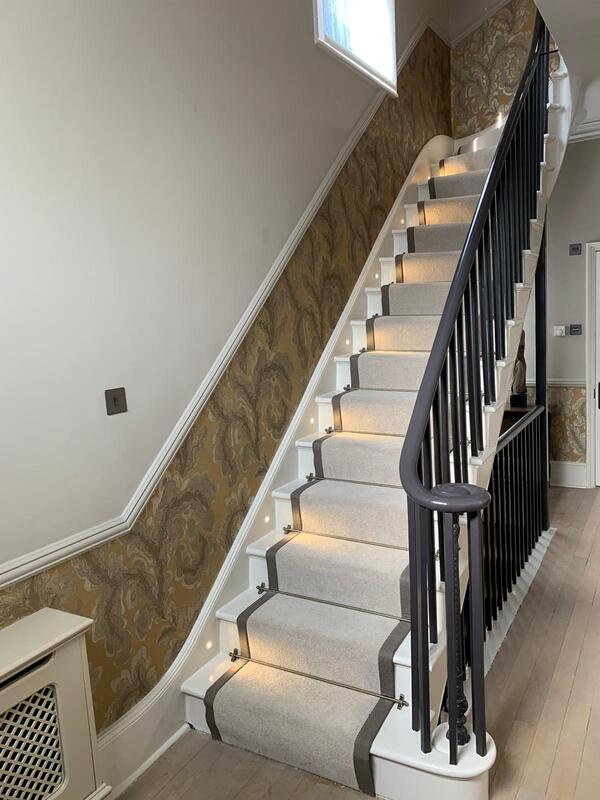 Staircase with fitted runner